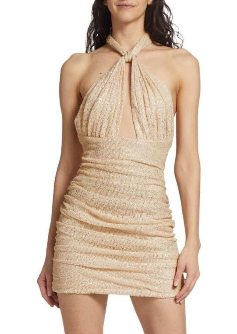 Ronny Kobo Leone Ruched Sequin Mini Dress