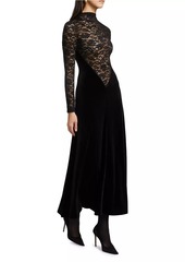 Ronny Kobo Martha Velvet-Lace Long-Sleeve Maxi Dress