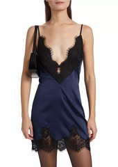 Ronny Kobo Nyko Satin-Lace Slip Minidress