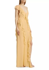 Ronny Kobo Olivialle Ruffle Sleeveless Maxi Dress