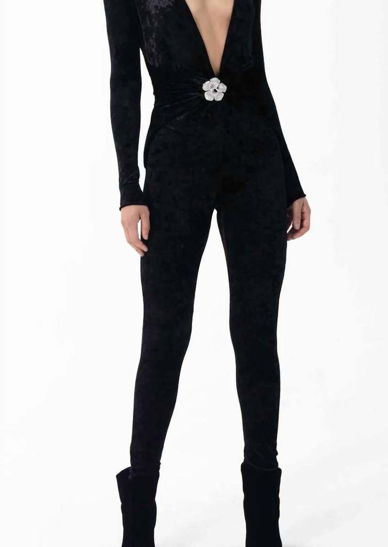 Ronny Kobo Rhodes Jumpsuit In Jet Black