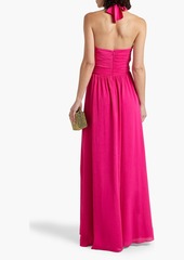 Ronny Kobo - Ally ruched georgette halterneck maxi dress - Pink - XS