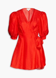 Ronny Kobo - Anna satin-jacquard mini wrap dress - Red - L