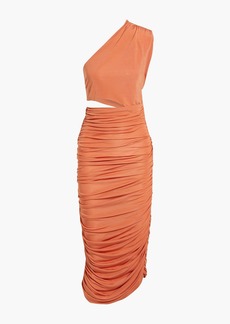 Ronny Kobo - Donna one-shoulder ruched jersey midi dress - Orange - S