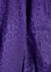 Ronny Kobo - Eugenia wrap-effect satin-jacquard top - Purple - L