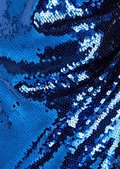 Ronny Kobo - Jo open-back wrap-effect sequined woven mini dress - Blue - M