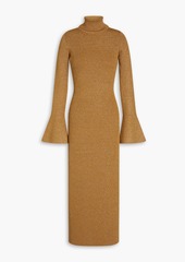 Ronny Kobo - Metallic ribbed-knit midi dress - Brown - XS