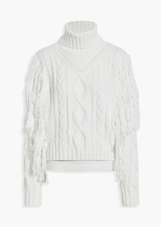 Ronny Kobo - Maram fringed cable-knit turtleneck sweater - White - S