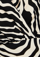 Ronny Kobo - Mariana wrap-effect ruched zebra-print jersey mini dress - Animal print - S