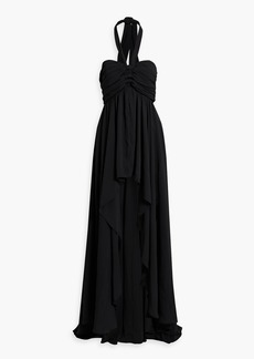 Ronny Kobo - Natasha cutout ruched georgette halterneck maxi dress - Black - S