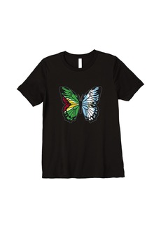 Roots Guyana and Guatemala Mix Butterfly Half Guyanese Guatemalan Premium T-Shirt