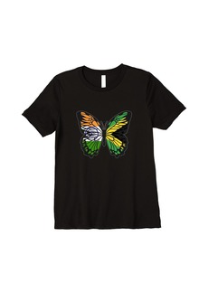 Roots India and Jamaica Mix Butterfly Half Indian half Jamaican Premium T-Shirt