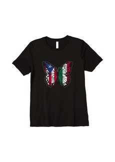 Roots Puerto Rico & Italy Mix Butterfly Half Boricua half Italian Premium T-Shirt