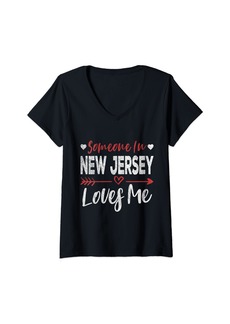 Roots Womens Someone In New Jersey Loves Me V-Neck T-Shirt
