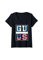 Womens Guatemalan Roots USA and Guatemala Mix Guatemalan American V-Neck T-Shirt