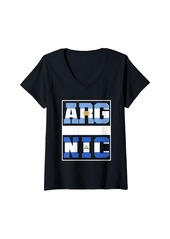Roots Womens Half Argentinian Nicaraguan Mix Heritage Argentina Nicaragua V-Neck T-Shirt