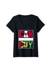 Roots Womens Half Canadian half Guyanese Mixed Heritage Canada Guyana V-Neck T-Shirt