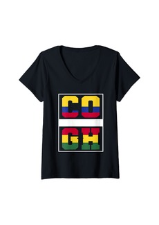 Roots Womens Half Colombian half Ghanaian Mixed Heritage Colombia Ghana V-Neck T-Shirt