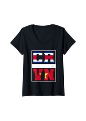 Roots Womens Half Costa Rican Vietnamese Mix Heritage Costa Rica Vietnam V-Neck T-Shirt