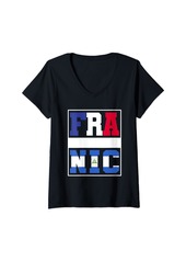 Roots Womens Half French half Nicaraguan Mix Heritage France Nicaragua V-Neck T-Shirt