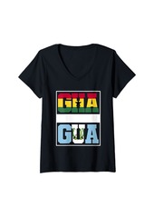 Roots Womens Half Ghanaian half Guatemalan Mixed Heritage Ghana Guatemala V-Neck T-Shirt