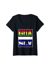 Roots Womens Half Ghanaian half Salvadorian Mixed Heritage Ghana Salvador V-Neck T-Shirt