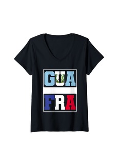 Roots Womens Half Guatemalan half French Mixed Heritage Guatemala France V-Neck T-Shirt