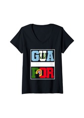 Roots Womens Half Guatemalan Portuguese Mixed Heritage Guatemala Portugal V-Neck T-Shirt