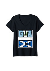 Roots Womens Half Guatemalan Scottish Mixed Heritage Guatemala Scotland V-Neck T-Shirt