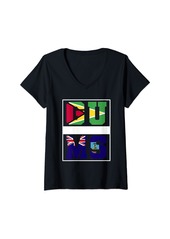 Roots Womens Half Guyanese Montserratian Mixed Heritage Guyana Montserrat V-Neck T-Shirt