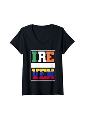 Roots Womens Half Irish half Venezuelan Mixed Heritage Ireland Venezuela V-Neck T-Shirt