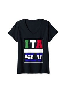 Roots Womens Half Italian half Salvadorian Mixed Heritage Italy Salvador V-Neck T-Shirt