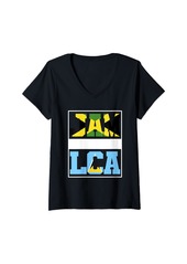 Roots Womens Half Jamaican half St Lucian Mixed Heritage Jamaica St Lucia V-Neck T-Shirt