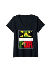 Roots Womens Half Jamaican Portuguese Mixed Heritage Jamaica Portugal V-Neck T-Shirt