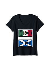 Roots Womens Half Mexican half Scottish Mixed Heritage Mexico Scotland V-Neck T-Shirt