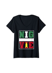Roots Womens Half Nigerian Half Vietnamese Mixed Heritage Nigeria Vietnam V-Neck T-Shirt