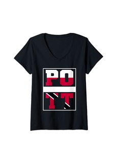 Roots Womens Half Polish half Trini Mixed Heritage Poland Trinidad Tobago V-Neck T-Shirt