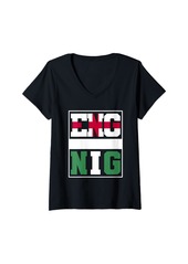 Womens Nigerian Roots England and Nigeria Mix English Nigerian V-Neck T-Shirt