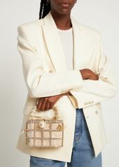 Rosantica Holli Crystal & Pearl Box Top Handle Bag