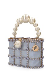 Rosantica Holli Crystal & Pearl Top Handle Bag
