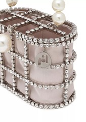 Rosantica Holli Crystal-Embellished Faux Fur Top Handle Bag