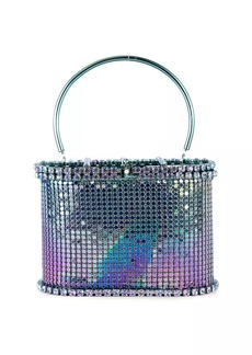 Rosantica Holli Mermaid Crystal-Embellished Mesh Top Handle Bag