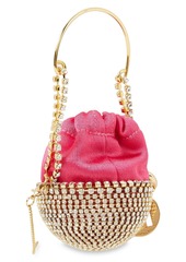 Rosantica - Baby Ghizlan crystal-embellished satin bucket bag - Pink - OneSize