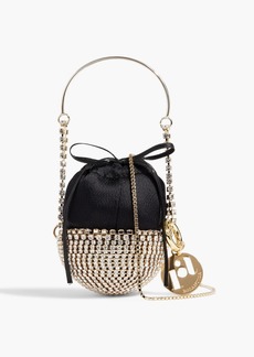 Rosantica - Baby Gizlahn crystal-embellished satin bucket bag - Black - OneSize