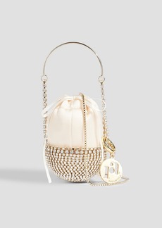 Rosantica - Baby Gizlahn crystal-embellished satin bucket bag - White - OneSize