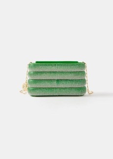 Rosantica - Favilla Crystal-embellished Padded Clutch Bag - Womens - Green