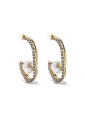Rosantica Dedica crystal & faux-pearl hoop earrings