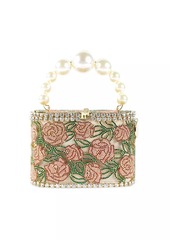 Rosantica Super Holli Crystal-Embellished Rose Top-Handle Bag
