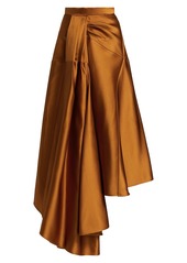 Rosie Assoulin Asymmetric Silk Volume Draped Skirt