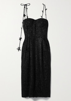 Rosie Assoulin Bustino Metallic Cotton-blend Midi Dress